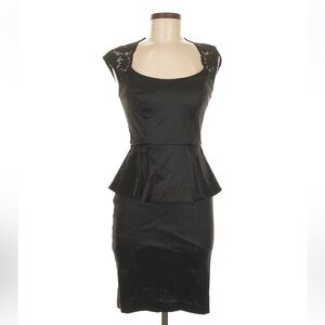 NEW! XSCAPE Black Peplum Dress Size 4